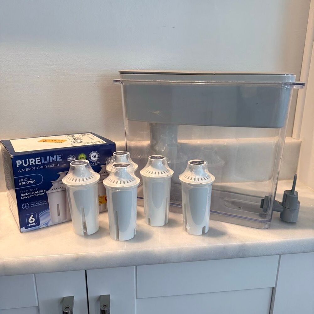 Brita 27-Cup Filtered Water Dispenser and 5-Pack of Pureline Replacement Filters